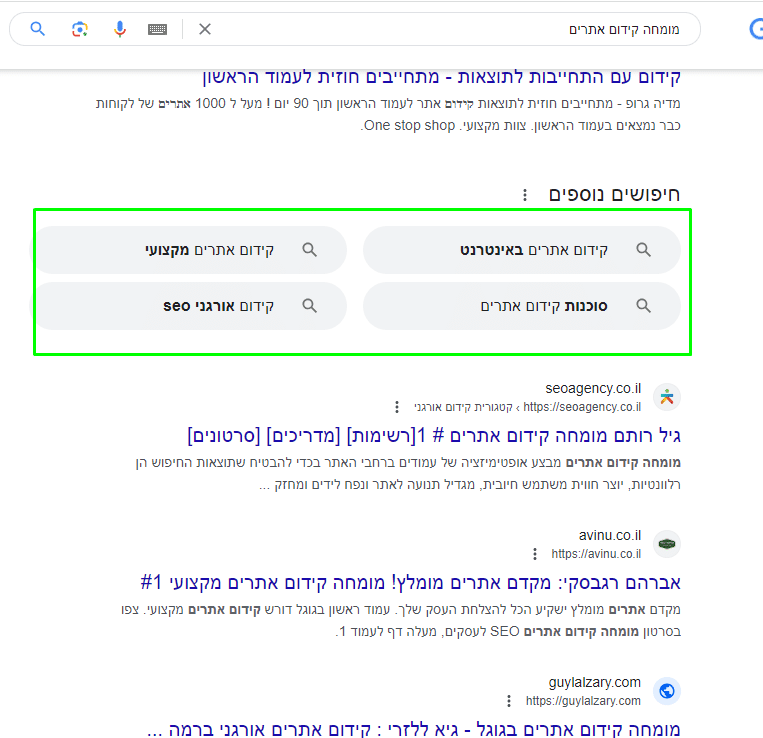 אופטימיזציה לתוכן בהתאם לתוצאות חיפוש בגוגל